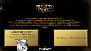 Beautiful anime redhead gets her tits fucked hard in Princess Quest demo