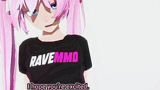 A bratty anime girl is controlled by a big black cock in an animated hentai video