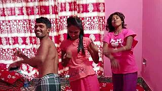 Dancing and fucking with an Asian foursome in a ranch