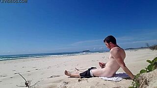Single player pleasure outdoors on the beach
