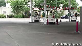 Young pregnant girl gets gang banged at gas station
