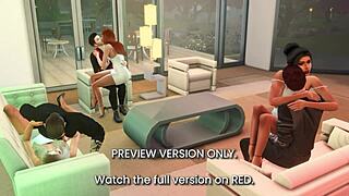 3D cartoon bachelorette party with rough sex and CFNM