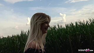 Skinny German teen Lara gets paid for street sex
