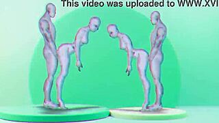 Cartoon porn with twin sisters in doggy style action