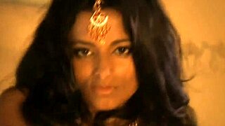 Beautiful Asian woman dances naked to happy music