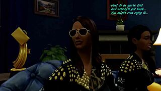 Beautiful black women in an erotic group scene in The Sims 4