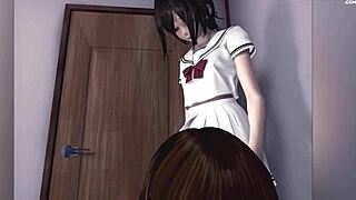 3D animated hentai with a stepsis who is a futanari