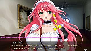 H game with big-boobed maid and pink hair