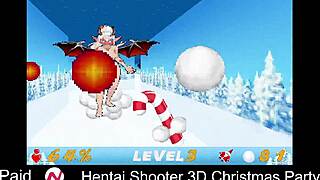 Hentai shooter 3D Christmas party with beautiful women in anime bikinis