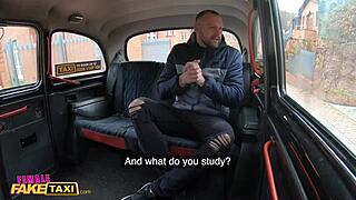 European MILF gets creampied in a wild taxi ride