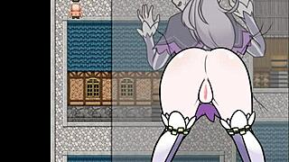 Beautiful witch Violet in hot action in anime hentai game