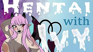 Nerdy wife dominates in oiled up femdom hentai adventure