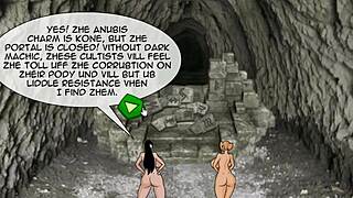 Two busty babes get monster cocked in a church game
