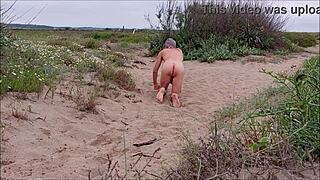 Skinny slave serves public humiliation at gay beach