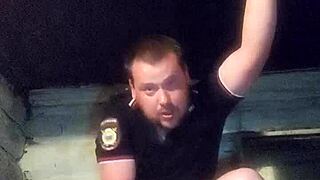 Russian cop gets his ass fucked with a vodka bottle