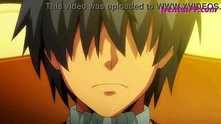 Three womanizing princesses in a hot anime scene with big boobs and creampie ending
