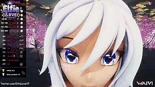 Close-up POV hentai Blowjob with Elfie Love in VRChat