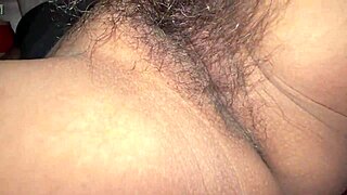 Beautiful Indian woman with hairy genitals getting horny