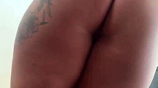 The girl has anal sex at home with a guy on a cowgirl