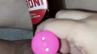 Gretala - excited pregant woman rubs a bottle on her pussy