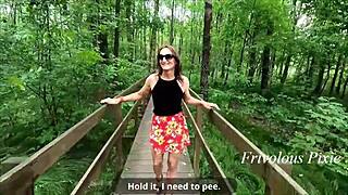 Using a remote-controlled vibrator in public places to achieve orgasm
