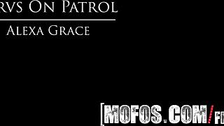 Cheerleader Alexa Grace gets busted in a compromising situation on Patrol