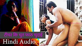 Teacher’s dirty chut gets torn up in wild indian aunt sex session