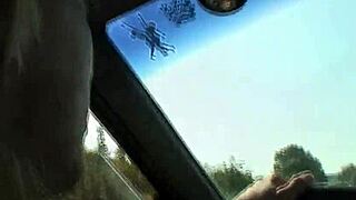 An old slut was fucked by a stranger in his car
