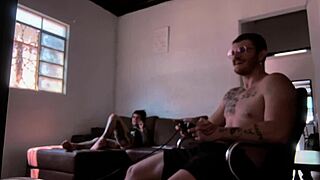 Behind the scenes of a cock sucking session while playing video game