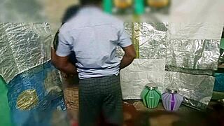 Hey, wanna see this Indian village student bang his aunty? How hardcore can a bathroom hookup get?