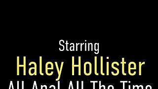 Haley Hollister creampied after intense anal riding