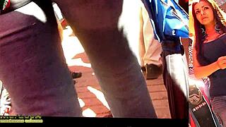 A skinny Mexican girl in jeans recently filmed