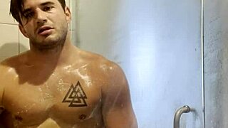 Intense solo shower masturbation with steamy self-pleasure and wet bathing