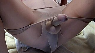 Intense Gay Pantyhose Masturbation Action