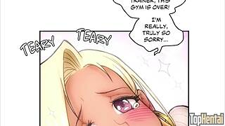 i messed up my yoga poses with this hentai chick in cfnm workout