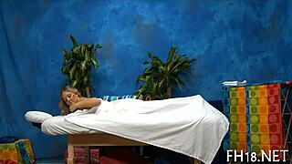 Massage session turns into steamy action on camera