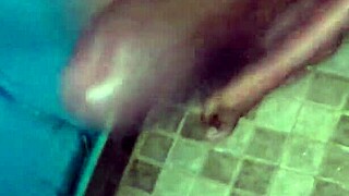 guy has a private moment in the gym bathroom