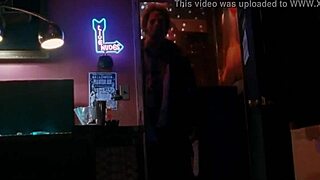 Brunette Nude Girl Reveals Boobs and Tits on Halloween 2009