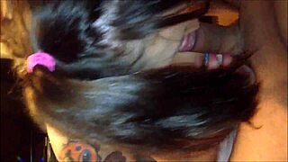 Beautiful blue-eyed teen feels intense pleasure in amateur blowjob