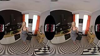 Virtual Taboo: Apron Can't Cover Blonde's Shaved Boobs In POV