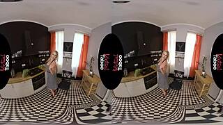 Virtual Taboo: Apron Can't Cover Blonde's Shaved Boobs In POV