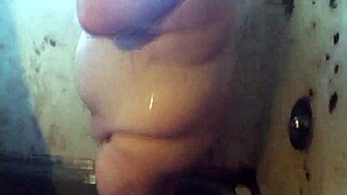 Hot shower show with cum