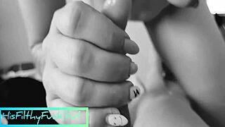 Black And White Ball Stretching Blowjob And Reverse Cowgirl Pov