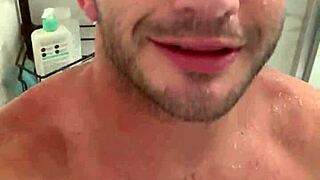 Enjoying a relaxing shower with wet bathing essentials