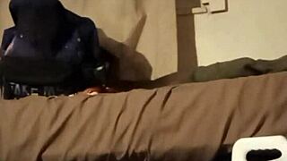 Purple Lace Lingerie Teasing with Feet in Amateur Scene