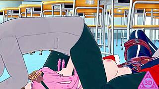 Koikatsu Mei Hatsume and Shoto Todoroki have sex with blowjob handjob and cumshot