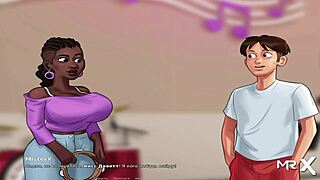 My friend dives into mature pussy in Summertime Saga episode 2-32.