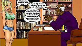 Two hot blondes appear in comic with big black cocks.