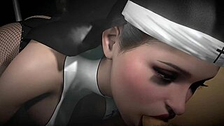 Непослушная монашка сосет член с дикой страстью хентай