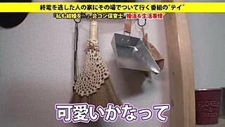 Japanese amateurs with big tits in full action.